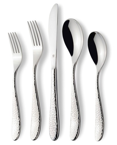Hammered silverware set - hammered,